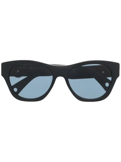 Lanvin Square-frame Logo-plaque Sunglasses In Black