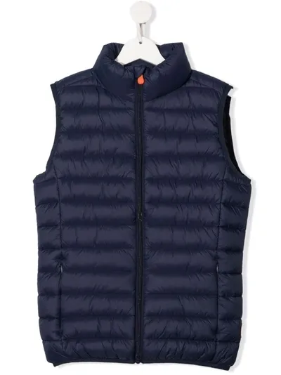 Save The Duck Kids' High-neck Padded Gilet In Blue