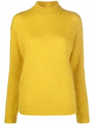 Tom Ford High Neck Knitted Jumper In Gelb