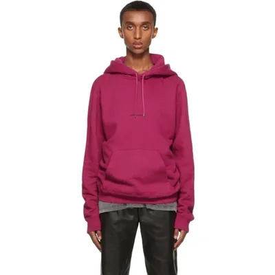 Saint Laurent Rive Gauche Hoodie Sweatshirt In Fuchsia Noir