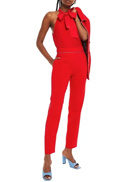 Etro Crepe Straight-leg Pants In Red