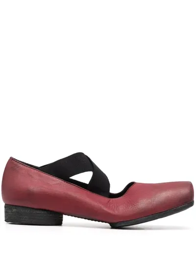 Uma Wang Crossover-strap Ballerina Shoes In Red