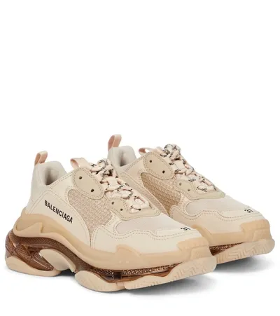 Balenciaga Triple S Clear Sole Sneaker In Beige