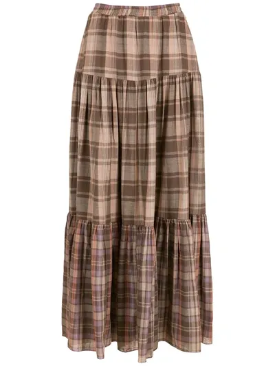 Olympiah Merlot Long Skirt In Brown