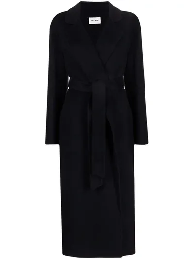 P.a.r.o.s.h Parosh Tied-waistband Detail Coat In Schwarz