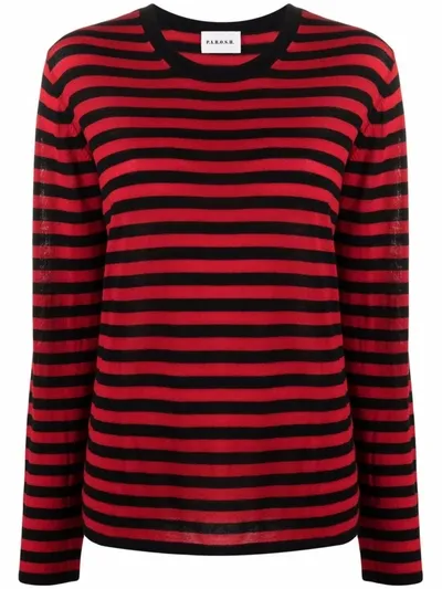 P.a.r.o.s.h Striped-knit Wool Jumper In Red