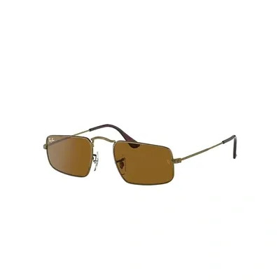 Ray Ban Julie Brown Brown Classic B-15 Rectangular Unisex Sunglasses Rb3957 922833 49 In Gold