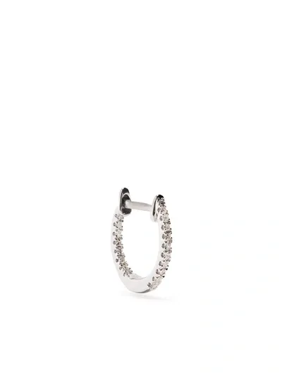 Djula 18kt White Gold Diamond Hoop Earrings In Silber