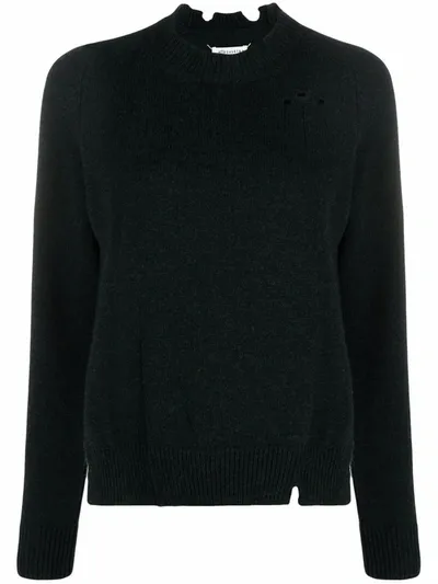 Maison Margiela Dark Green Wool-blend Jumper In Grün