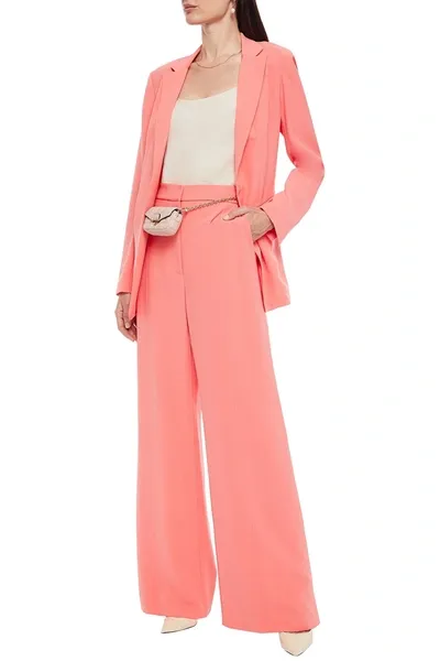 Lela Rose Maggie Crepe Wide-leg Pants In Pink