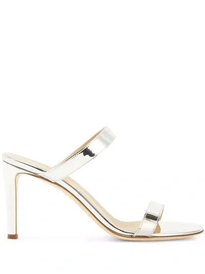 Giuseppe Zanotti Calista Slip-on Heeled Sandals In Silver