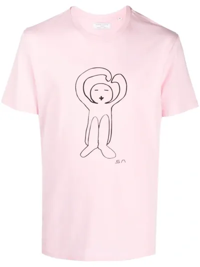 Société Anonyme Logo-print Organic-cotton T-shirt In Rosa