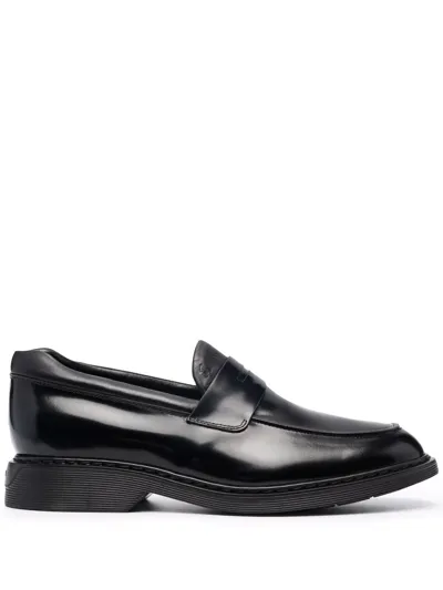 Hogan H576 Low-heel Loafers In Nero