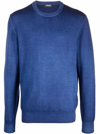 Dondup Fadded Merino Jumper In Blau