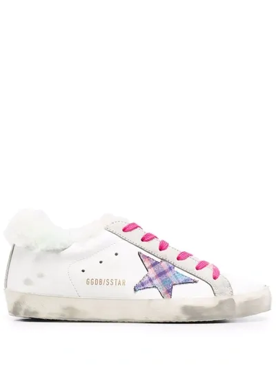 Golden Goose Faux-fur Super-star Sneakers In Weiss