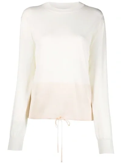 Jil Sander Drawstring Fine-knit Jumper In Neutrals