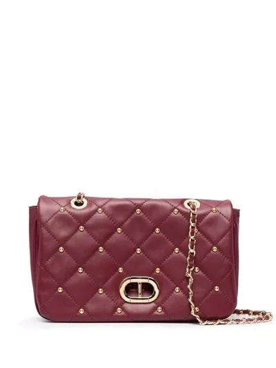 Dee Ocleppo Stud-embellished Quilted Leather Shoulder Bag In Rot