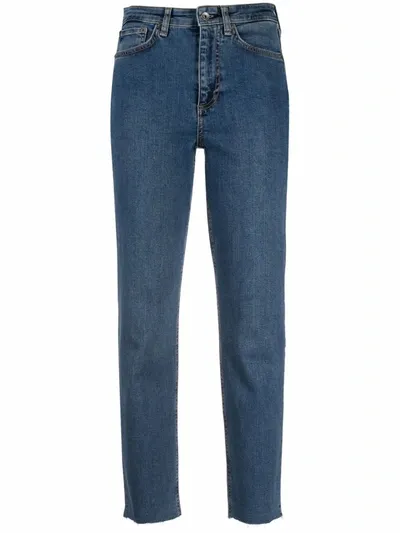 Rag & Bone Nina Cropped High-rise Tapered Jeans In Blau