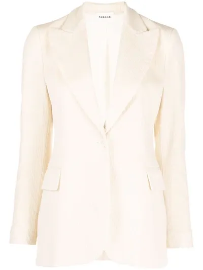 P.a.r.o.s.h Corduroy Single-breasted Blazer In Beige