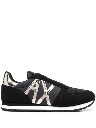 Armani Exchange Side Logo-print Sneakers In Black