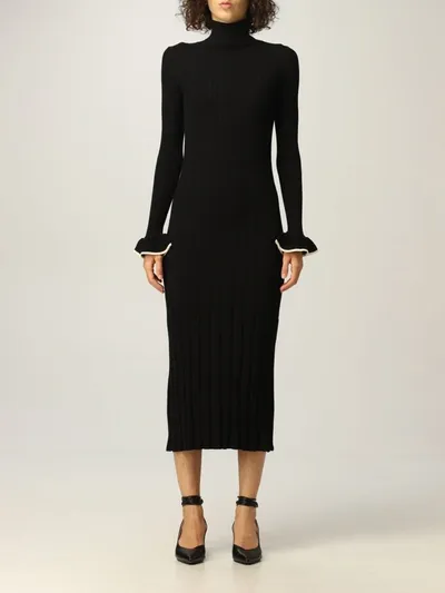 Twinset Twin Set Dress Twin-set Dress In Ribbed Knit With Ruches