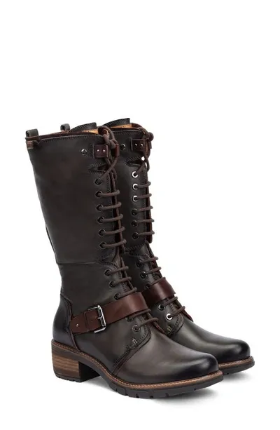 Pikolinos San Sebastian Lace-up Tall Boot In Lead