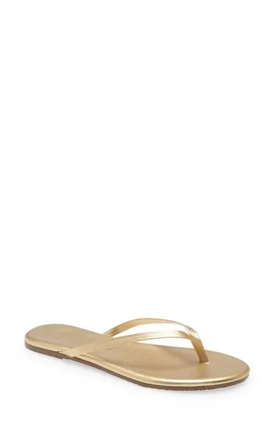 Tkees Metallics Leather Flip Flops In Blink