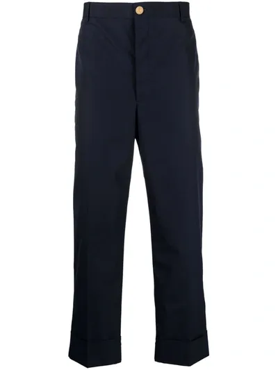 Thom Browne Navy Blue Rwb Stripe Tailored Trousers