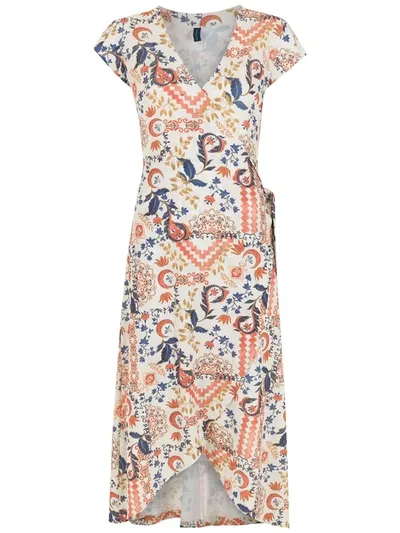 Lygia & Nanny Falcão Tile-print Wrap Dress In Nude