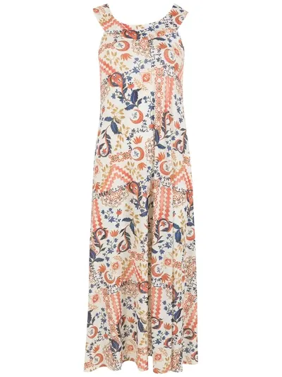 Lygia & Nanny Floral Print Midi Dress In Nude