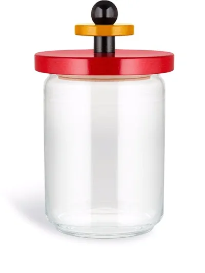 Alessi 100 Values Collection Glass Jar In Red