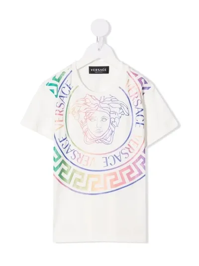 Versace Girls White/multicolor Kids Medusa Graphic-print Cotton T-shirt 4-14 Years 4 Years