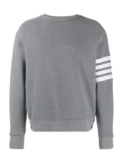 Thom Browne Raglan Sleeve Crew Neck Sweatshirt In Grey