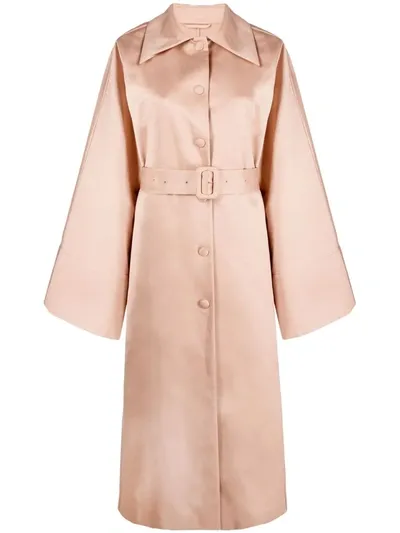 Jil Sander Wide-sleeves Trench Coat In 中性色