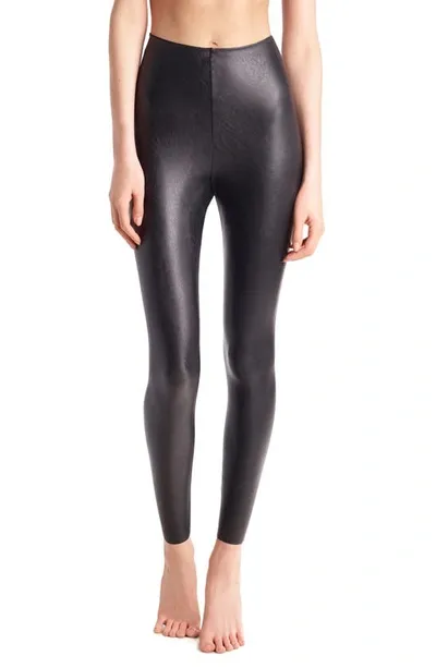 Commando Perfect Control Faux Leather Leggings In Black Croc