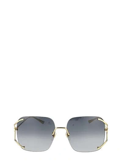 Gucci Eyewear Square Frame Sunglasses In Gold