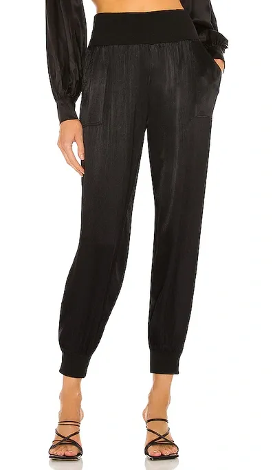 Bobi Black Sleek Textured Pant