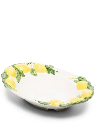 Les Ottomans Lemon Ceramic Serving Plate In Neutrals