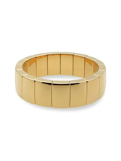 Roberto Demeglio Aura Domino 18k Gold-plated Ceramic Stretch Bracelet In Yellow Gold