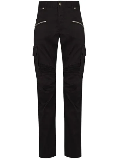 Balmain B Embossed Cargo Tapered Jeans In Multicolor