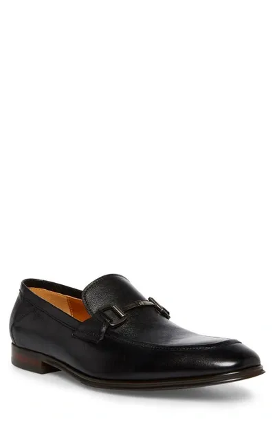 Steve Madden Men's Netto Moc Toe Loafer In Black Leather