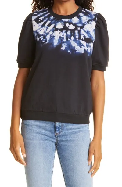 Cami Nyc Navaeh Gathered French-cotton Terry Sweatshirt In Dark Tie Dye