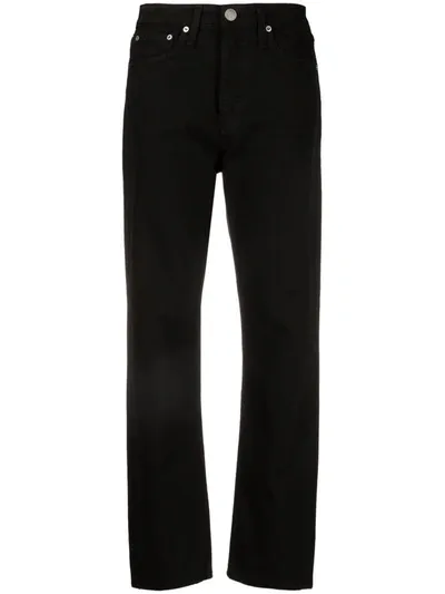 Rag & Bone Straight Black High-waisted Jeans In Nero