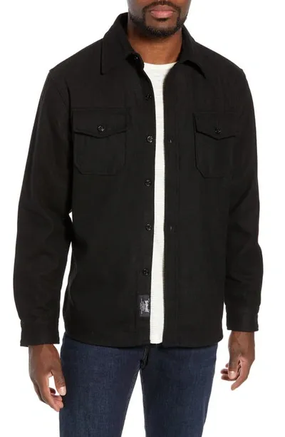 Schott Cpo Wool Blend Work Shirt In Black