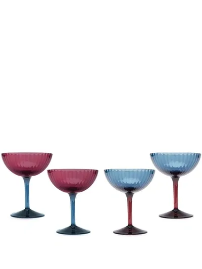 La Doublej Glass Champagne Coupes (set Of 4) In Mixed