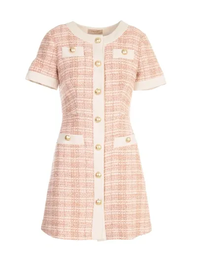 Twinset Boucle S/s Dress W/gold Buttons