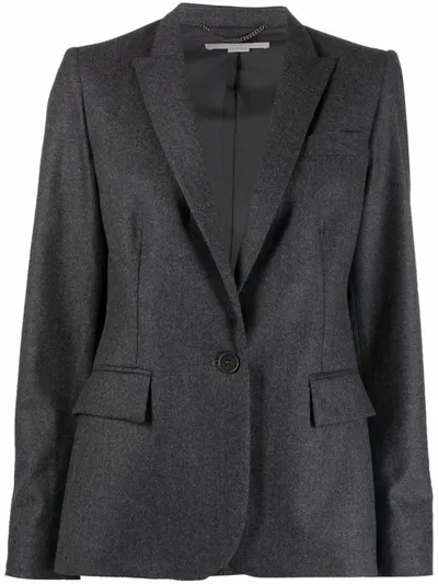 Stella Mccartney Single-breasted Wool Blazer In Grey