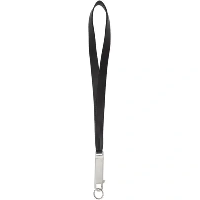 Rick Owens Black Leather Large Neck Hook Keychain