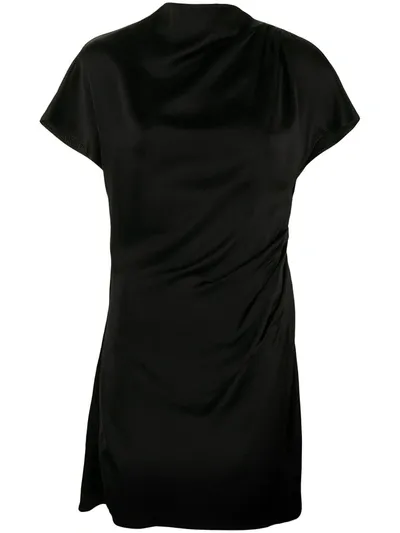 Anna Quan Macey Draped Mini Dress In Black