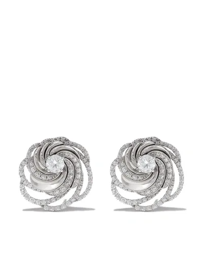 De Beers Jewellers 18kt White Gold Aria Diamond Stud Earrings